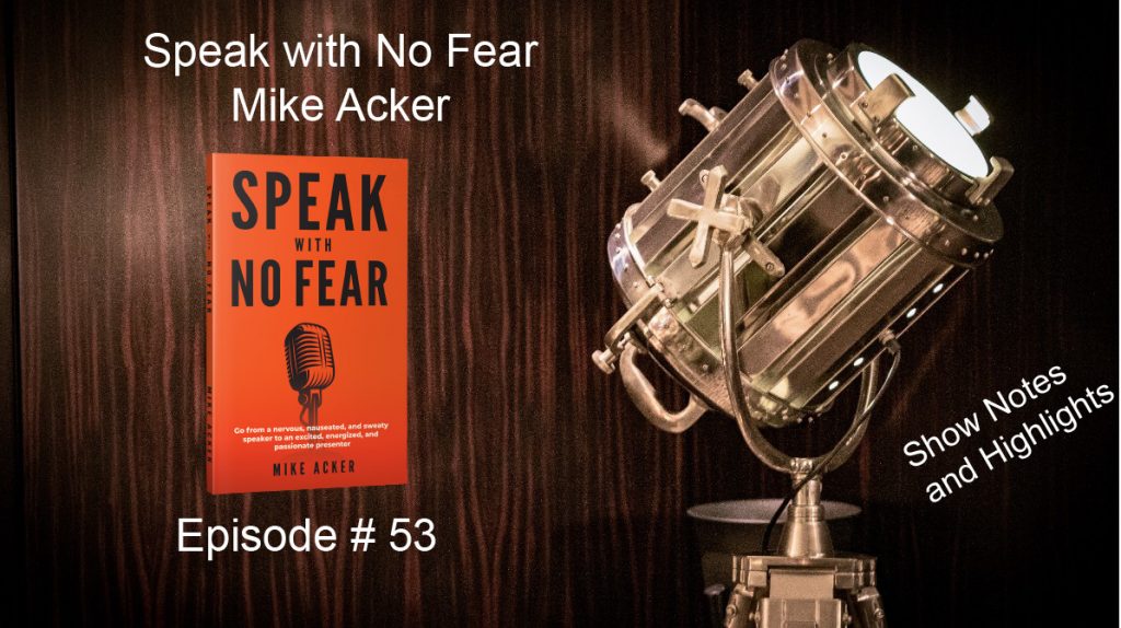 Speak with No Fear Book Cover and Show Notes Graphic